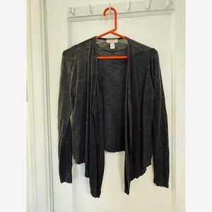 LOFT charcoal drape cardigan